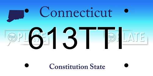 613TTI Connecticut License Plate