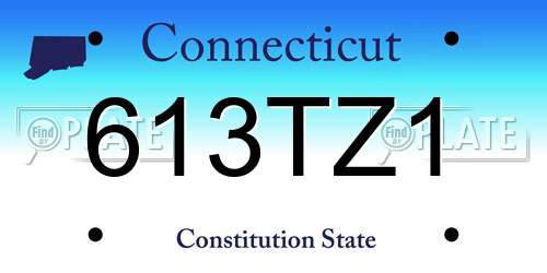 613TZ1 Connecticut License Plate