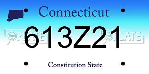 613Z21 Connecticut License Plate