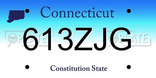 613ZJG Connecticut License Plate
