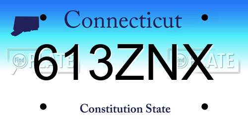 613ZNX Connecticut License Plate
