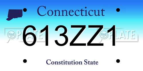 613ZZ1 Connecticut License Plate
