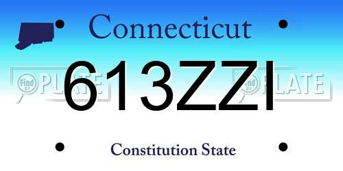 613ZZI Connecticut License Plate