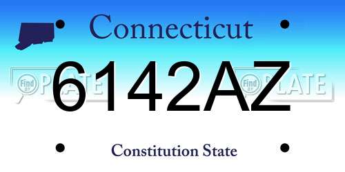 6142AZ Connecticut License Plate