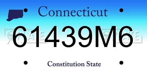 61439M6 Connecticut License Plate
