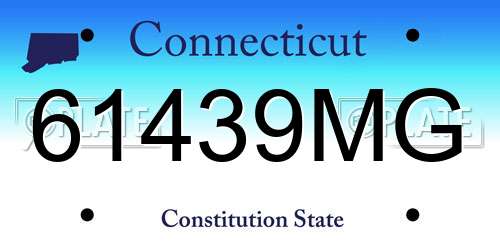 61439MG Connecticut License Plate