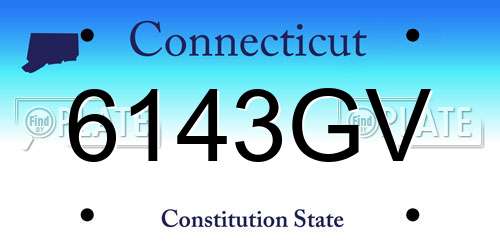 6143GV Connecticut License Plate
