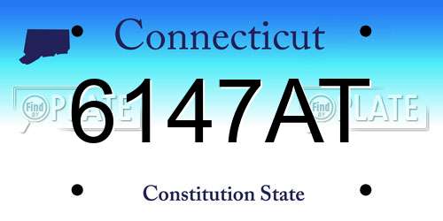 6147AT Connecticut License Plate