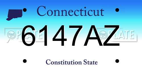 6147AZ Connecticut License Plate