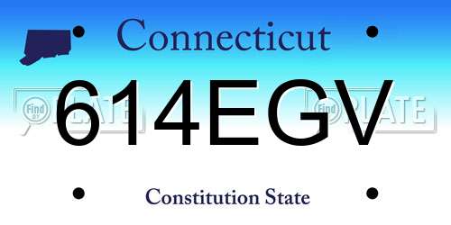 614EGV Connecticut License Plate