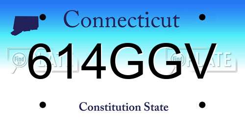 614GGV Connecticut License Plate
