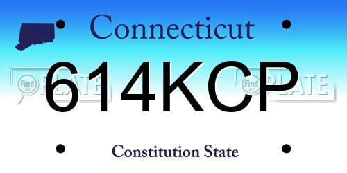 614KCP Connecticut License Plate