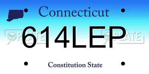 614LEP Connecticut License Plate