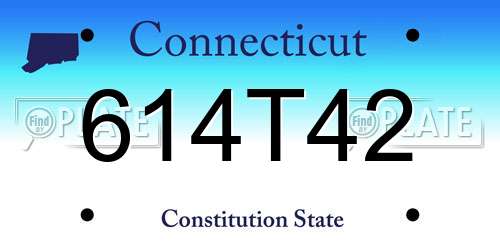 614T42 Connecticut License Plate