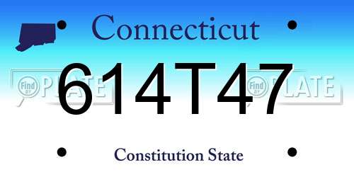 614T47 Connecticut License Plate