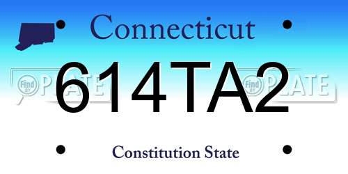 614TA2 Connecticut License Plate