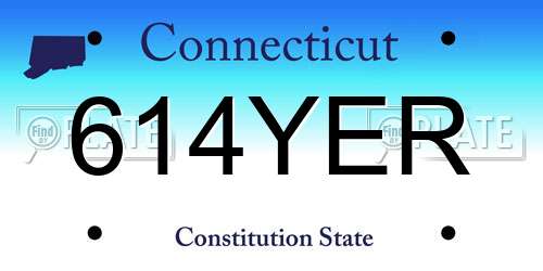 614YER Connecticut License Plate