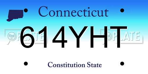 614YHT Connecticut License Plate