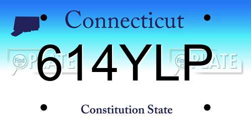 614YLP Connecticut License Plate