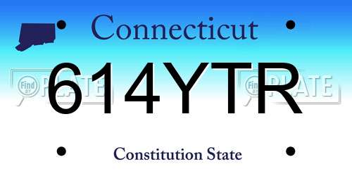 614YTR Connecticut License Plate