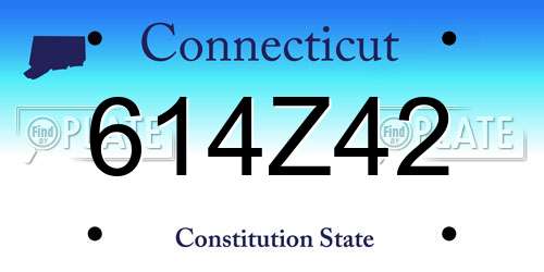 614Z42 Connecticut License Plate