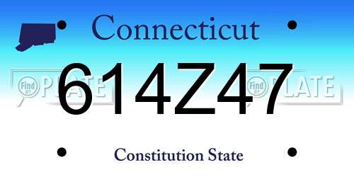 614Z47 Connecticut License Plate