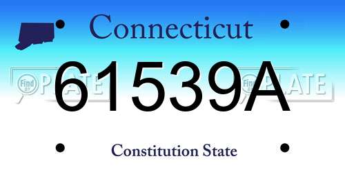 61539A Connecticut License Plate
