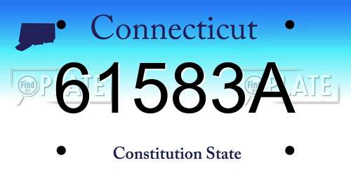 61583A Connecticut License Plate