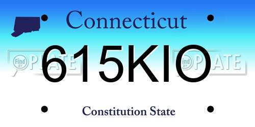 615KIO Connecticut License Plate