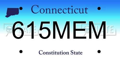 615MEM Connecticut License Plate