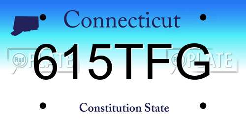 615TFG Connecticut License Plate