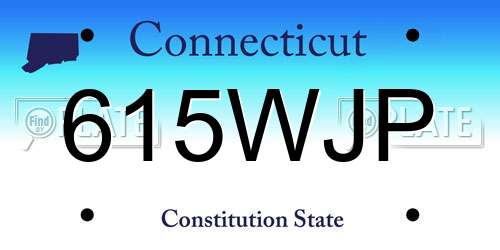 615WJP Connecticut License Plate