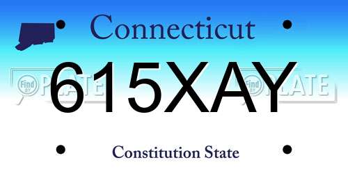 615XAY Connecticut License Plate