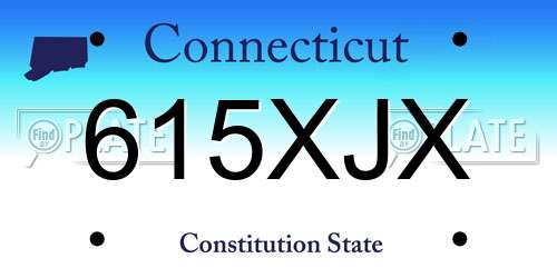615XJX Connecticut License Plate