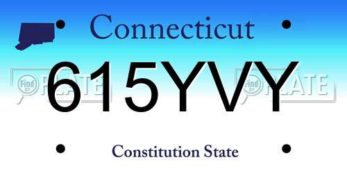 615YVY Connecticut License Plate