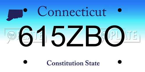 615ZBO Connecticut License Plate