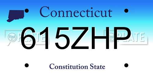 615ZHP Connecticut License Plate