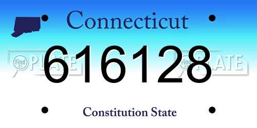 616128 Connecticut License Plate