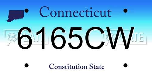 6165CW Connecticut License Plate