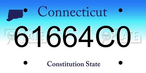 61664C0 Connecticut License Plate