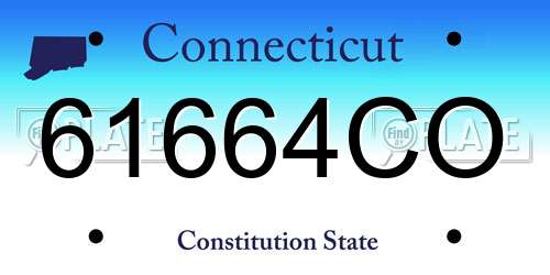 61664CO Connecticut License Plate