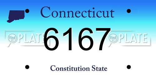 6167 Connecticut License Plate