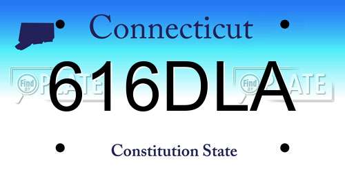 616DLA Connecticut License Plate