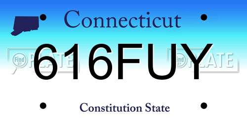 616FUY Connecticut License Plate