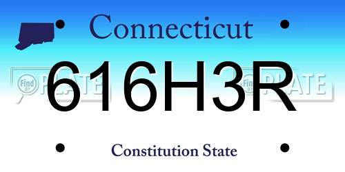 616H3R Connecticut License Plate