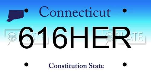 616HER Connecticut License Plate