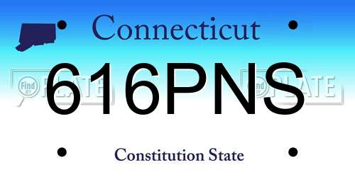 616PNS Connecticut License Plate
