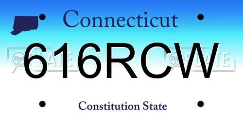 616RCW Connecticut License Plate