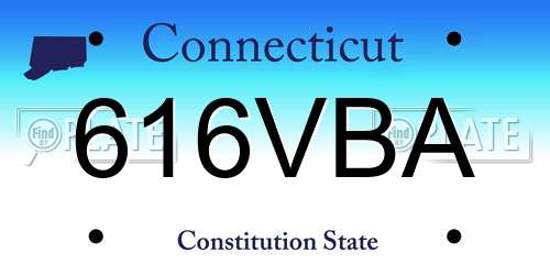 616VBA Connecticut License Plate