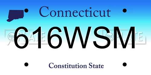 616WSM Connecticut License Plate